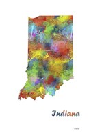 Indiana State Map 1 Fine Art Print