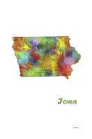 Iowa State Map 1 Fine Art Print