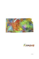 Kansas State Map 1 Fine Art Print