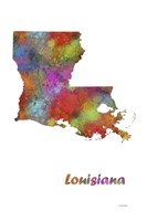 Louisiana State Map 1 Fine Art Print