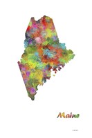 Maine State Map 1 Fine Art Print