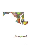 Maryland State Map 1 Fine Art Print