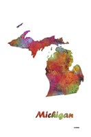 Michigan State Map 1 Fine Art Print