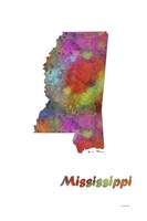 Mississippi  State Map 1 Fine Art Print