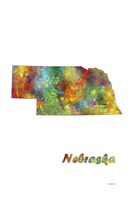 Nebraska  State Map 1 Fine Art Print