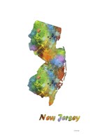 New Jersey State Map 1 Fine Art Print