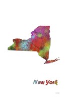 New York State Map 1 Fine Art Print