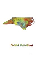 North Carolina  State Map 1 Fine Art Print