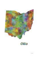 Ohio  State Map 1 Fine Art Print