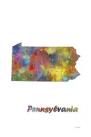 Pennsylvania State Map 1 Fine Art Print