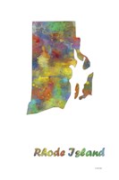 Rhode Island State Map 1 Fine Art Print