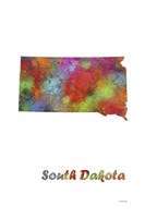 South Dakota State Map 1 Fine Art Print