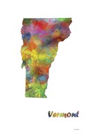 Vermont State Map 1 Fine Art Print