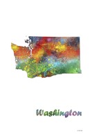 Washington State Map 1 Fine Art Print