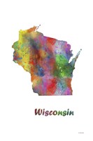 Wisconsin State Map 1 Fine Art Print