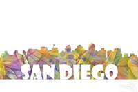 San Diego California Skyline Multi Colored 2 Fine Art Print