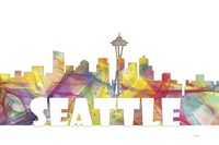 Seattle Washington Skyline Multi Colored 2 Fine Art Print