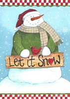Let It Snow Checked Border Fine Art Print