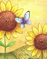 Sunflower and Butterfly Fine Art Print