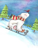 Polar Bear and Sled Fine Art Print