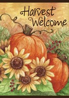 Pumpkin Sunflower Flag Fine Art Print