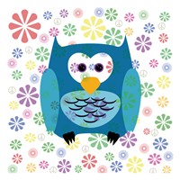 Owls and Flowers 2 Fine Art Print
