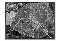 Paris Map BW Fine Art Print