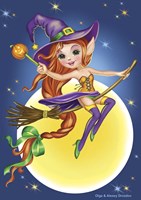 Witch on a Broom Fine Art Print