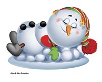 Sleeping Snowman Fine Art Print