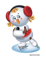 Snowgirl Figure Skater Fine Art Print