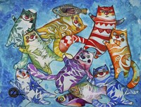 Cats And Fish Fine Art Print