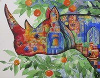 Rhino In Marrakech Fine Art Print