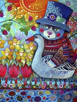 Cat with Goose Fine Art Print