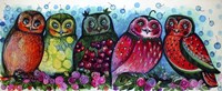 5 Owls Fine Art Print