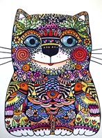 Colorful Happy Cat Fine Art Print