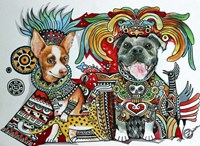 Chihuahua and Pitbull in Mexico Fine Art Print