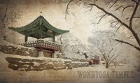 Vintage Winter at Wonhyosa Temple, Korea, Asia Fine Art Print