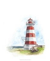 Watercolor Lighthouse I Fine Art Print