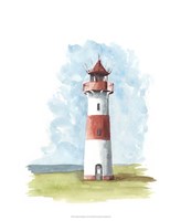 Watercolor Lighthouse II Fine Art Print