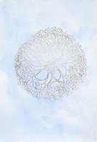 Silver Foil Ocean Gems I on Blue Wash Framed Print