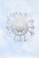 Silver Foil Ocean Gems II on Blue Wash Framed Print