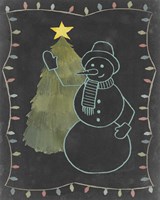 Chalkboard Snowman I Fine Art Print
