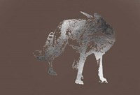 Silver Foil Fox on Bitter Chocolate Framed Print