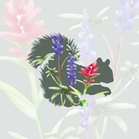 Green Floral Squirrel Fine Art Print