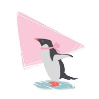 Minimalist Penguin, Girls Part III Fine Art Print