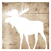 White On Wood Moose Mate Framed Print