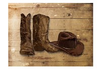 Sketched Hat And Boots Fine Art Print