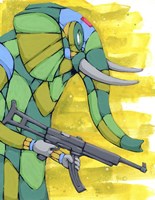 Protecting his Ivory Fine Art Print