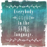 Ombre Everybody Laughs Teal Fine Art Print