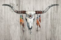Longhorn on Wood Fine Art Print